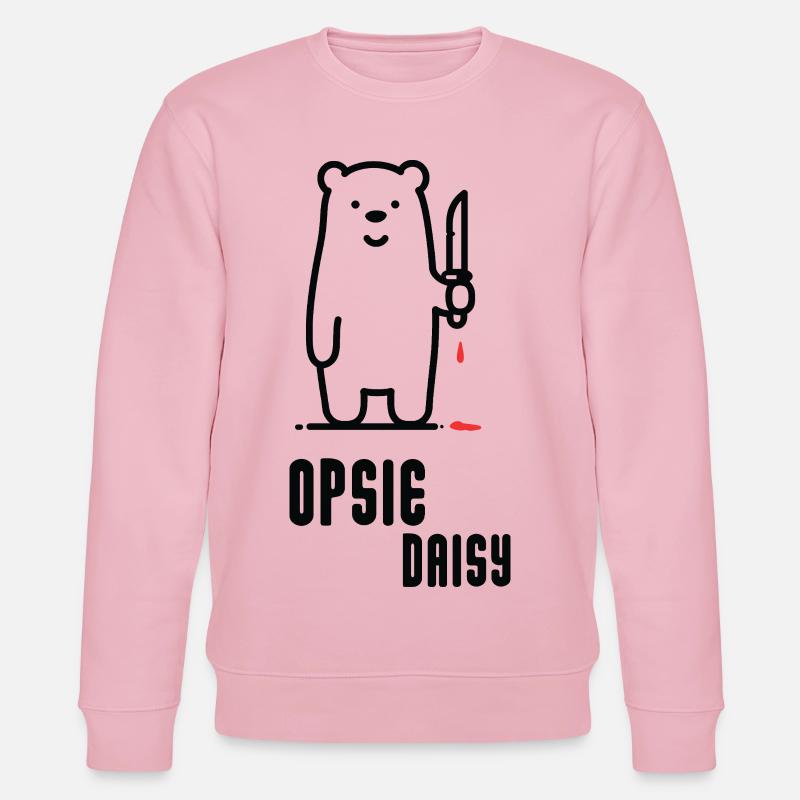 Bär mit Messer – Opsie Daisy - Stanley/Stella Unisex Bio-Sweatshirt CHANGER  - Hellrosa