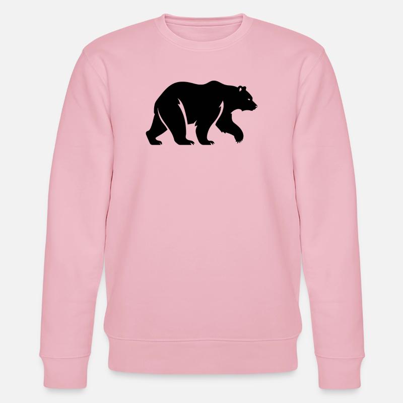 Ours en silhouette, minimalisme et sérénité - Sweat bio CHANGER Stanley/Stella Unisexe - rose pâle
