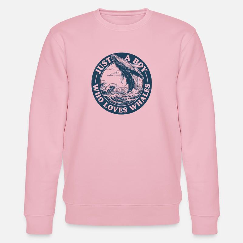 Junge liebt Wale Emblem - Stanley/Stella Unisex Bio-Sweatshirt CHANGER  - Hellrosa