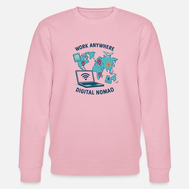 Telearbeit – Telearbeit – Voll-Fernarbeit - Stanley/Stella Unisex Bio-Sweatshirt CHANGER  - Hellrosa