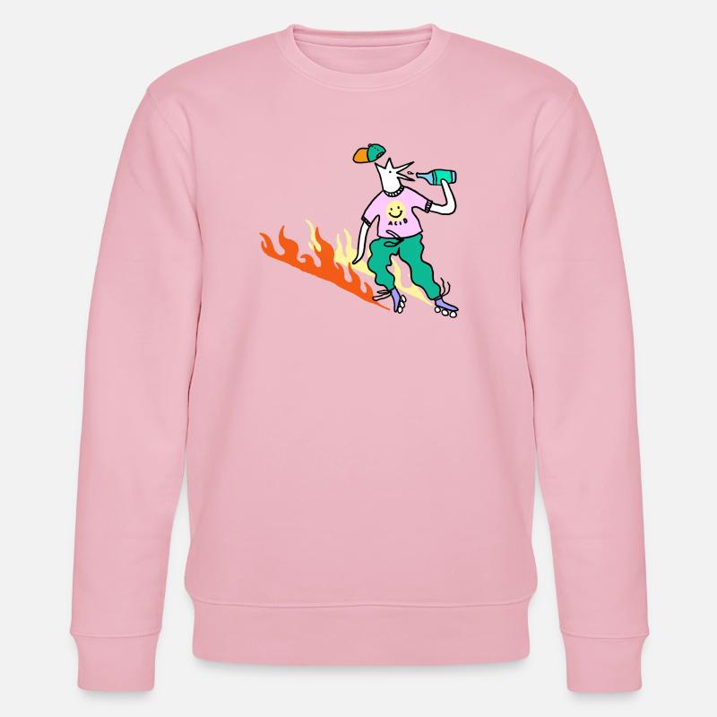 Roller_Skater_on_fire - Stanley/Stella Unisex Bio-Sweatshirt CHANGER  - Hellrosa