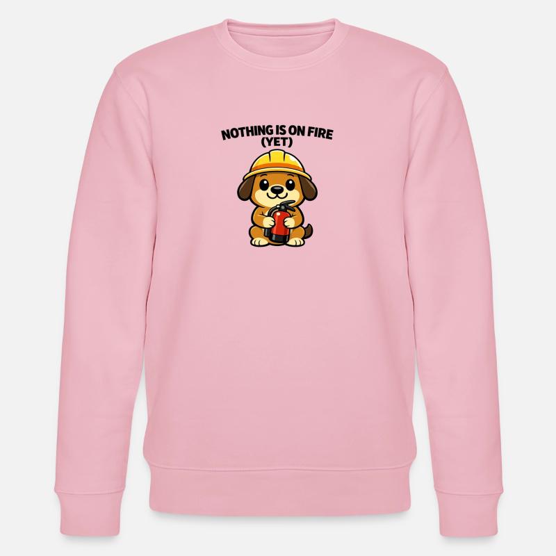 Construction site doggy: Nothing burns (yet) - Stanley/Stella CHANGER Unisex Organic Sweatshirt - cotton pink