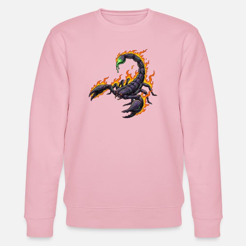Skorpion mit Feuer - Stanley/Stella Unisex Bio-Sweatshirt CHANGER  - Hellrosa