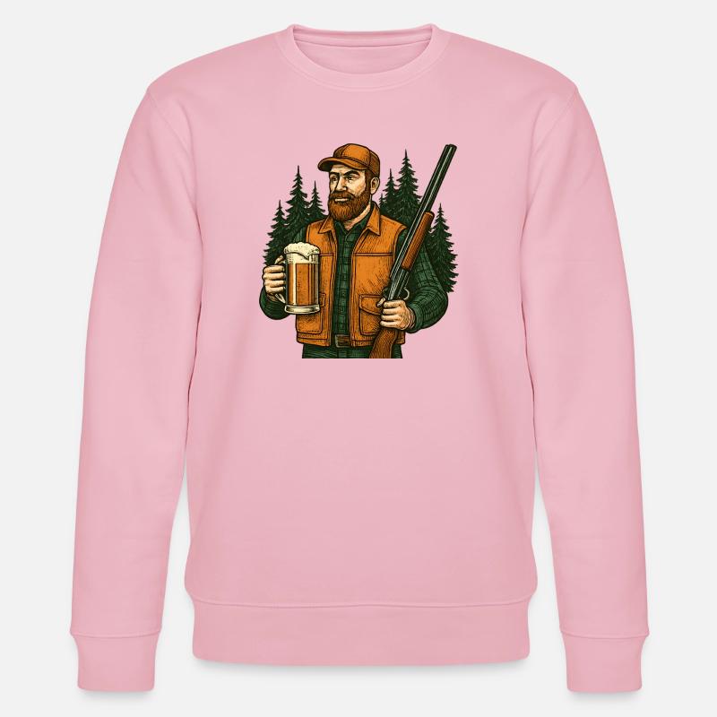 Waldjäger mit Bier und Gewehr - Stanley/Stella Unisex Bio-Sweatshirt CHANGER  - Hellrosa