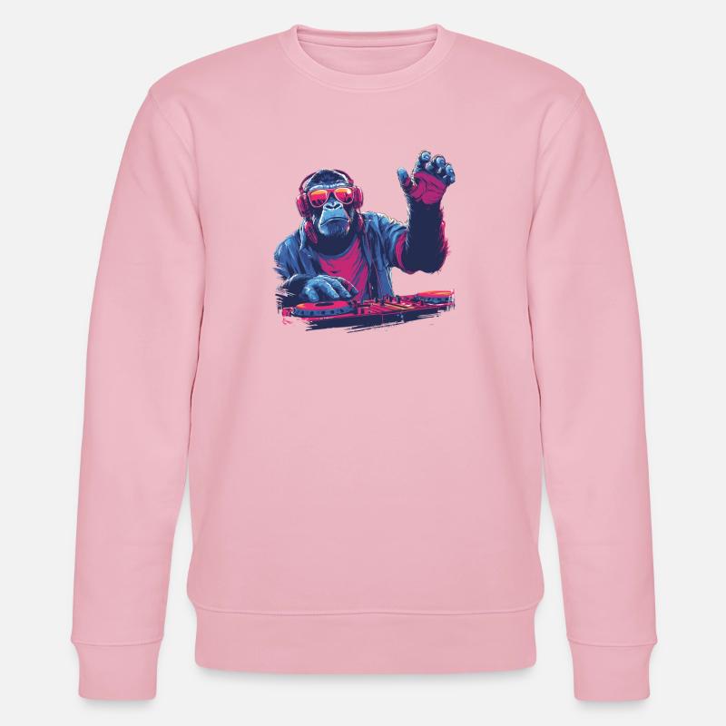 Cool DJ monkey - Stanley/Stella CHANGER Unisex Organic Sweatshirt - cotton pink