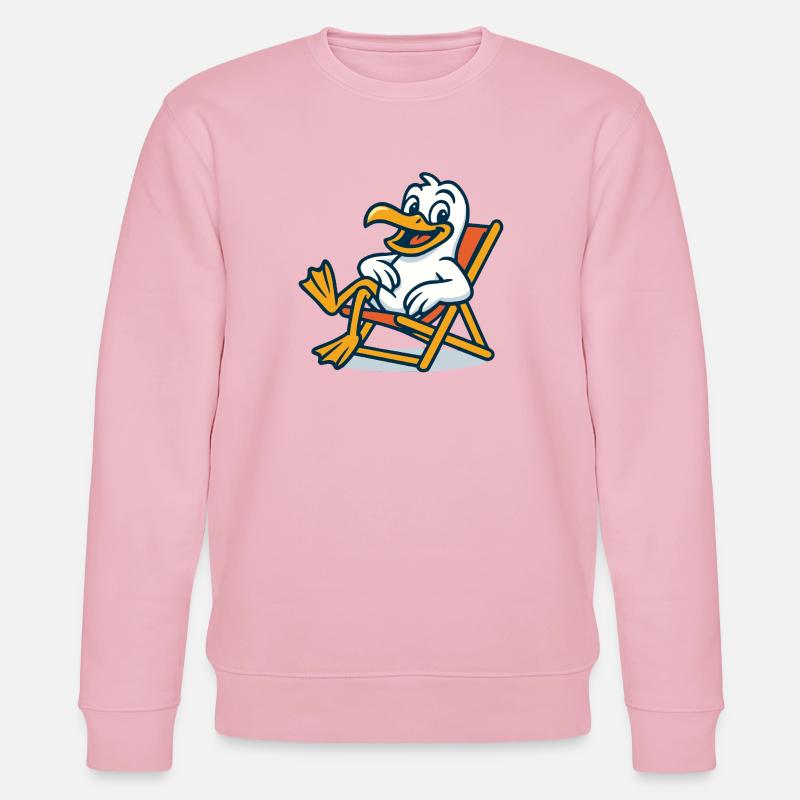 Canard décontracté sur chaise longue - Sweat bio CHANGER Stanley/Stella Unisexe - rose pâle