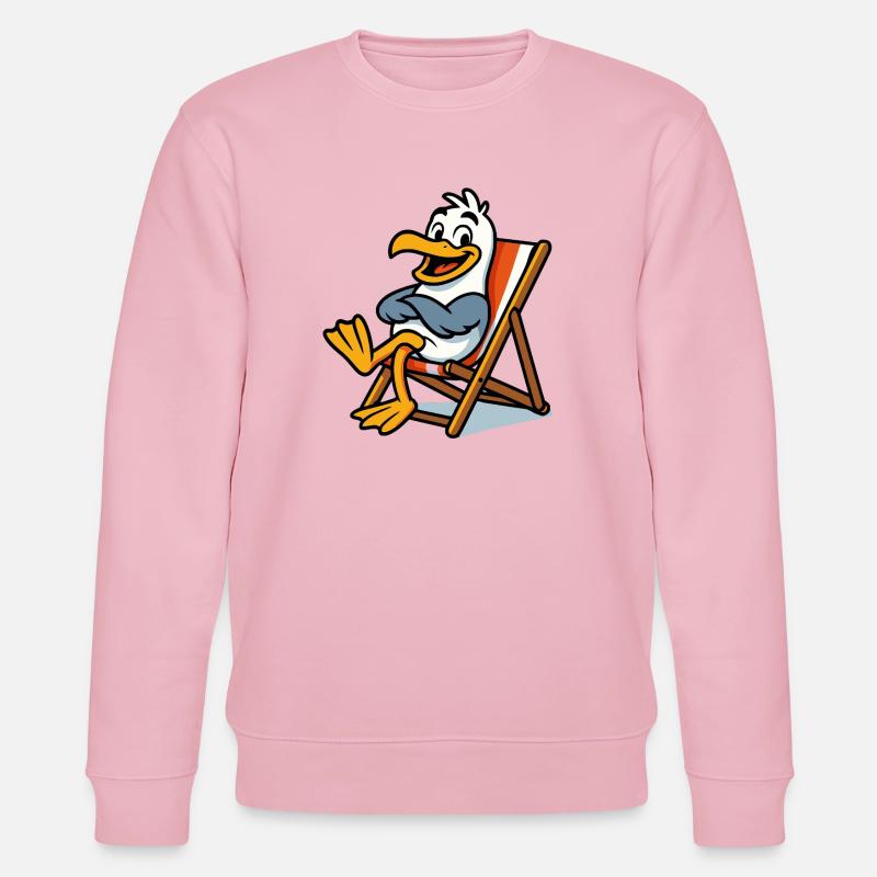 Lounge-Seemöwe am Strand - Stanley/Stella Unisex Bio-Sweatshirt CHANGER  - Hellrosa