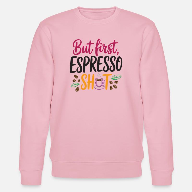 Aber erster Espresso-Shot - Stanley/Stella Unisex Bio-Sweatshirt CHANGER  - Hellrosa
