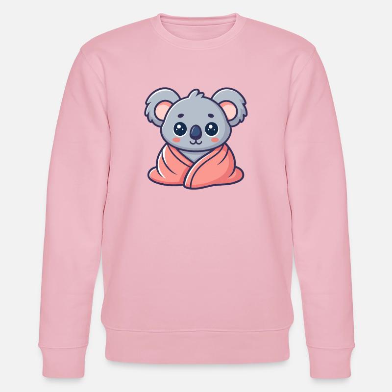 Koala kawaii enveloppé dans drap rose - Sweat bio CHANGER Stanley/Stella Unisexe - rose pâle