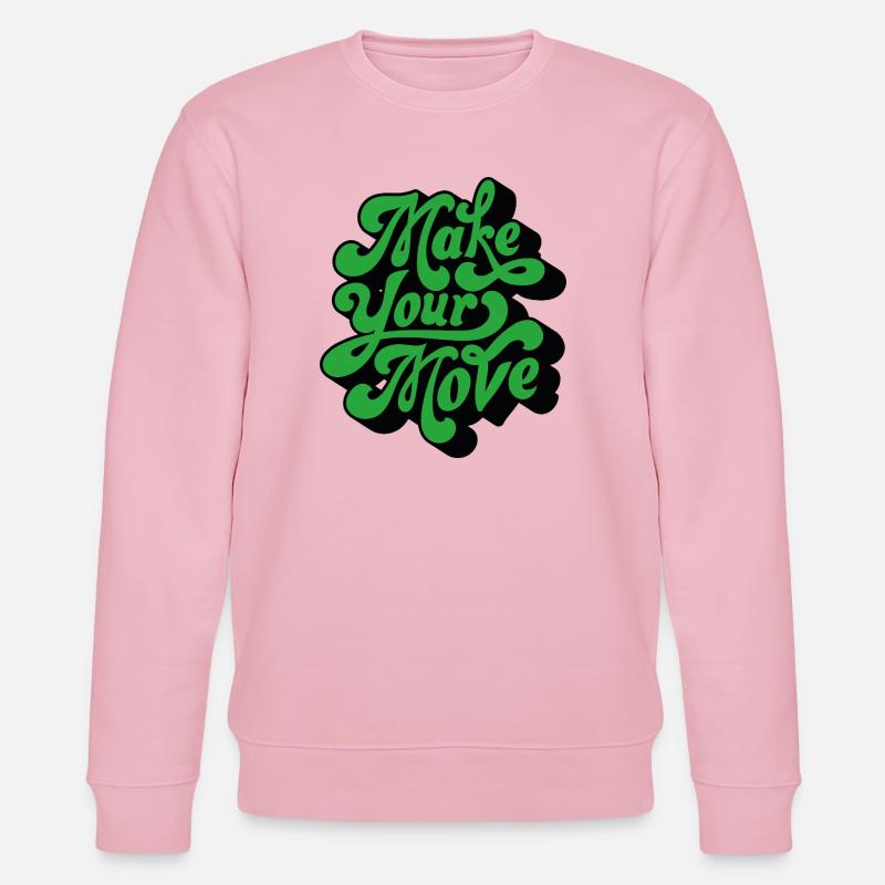 Mach deinen Schritt – Retro Handtext - Stanley/Stella Unisex Bio-Sweatshirt CHANGER  - Hellrosa