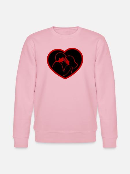 Herz Verliebt Paar - Stanley/Stella Unisex Bio-Sweatshirt CHANGER - Hellrosa