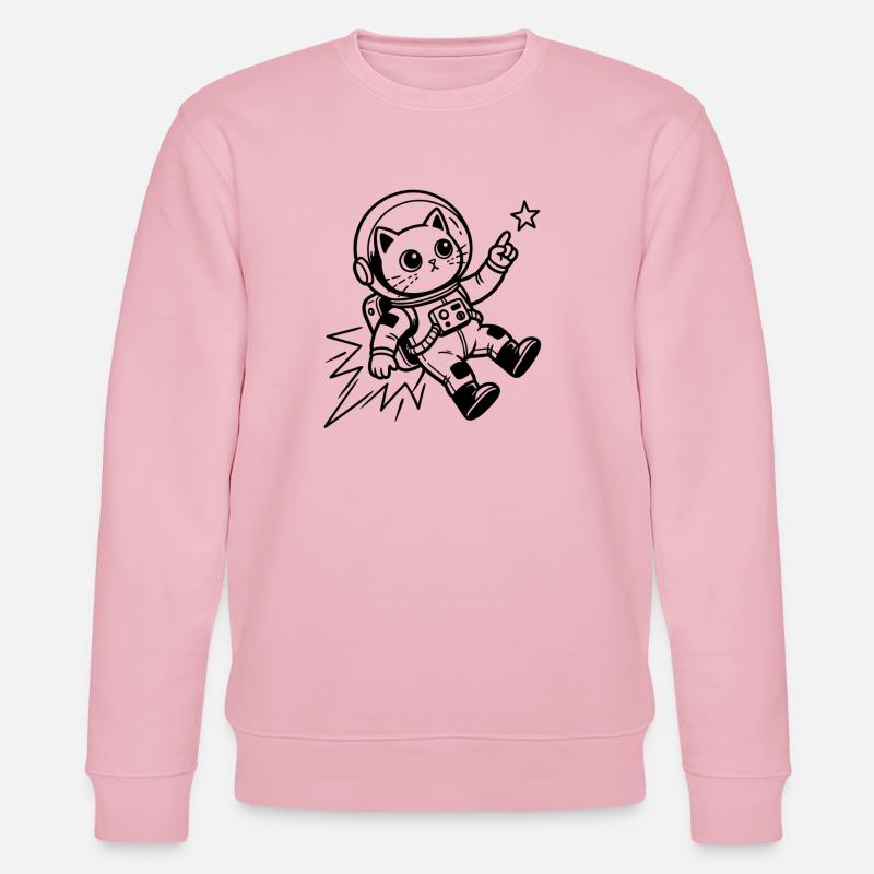 Astronaute chat dans l’espace - Sweat bio CHANGER Stanley/Stella Unisexe - rose pâle