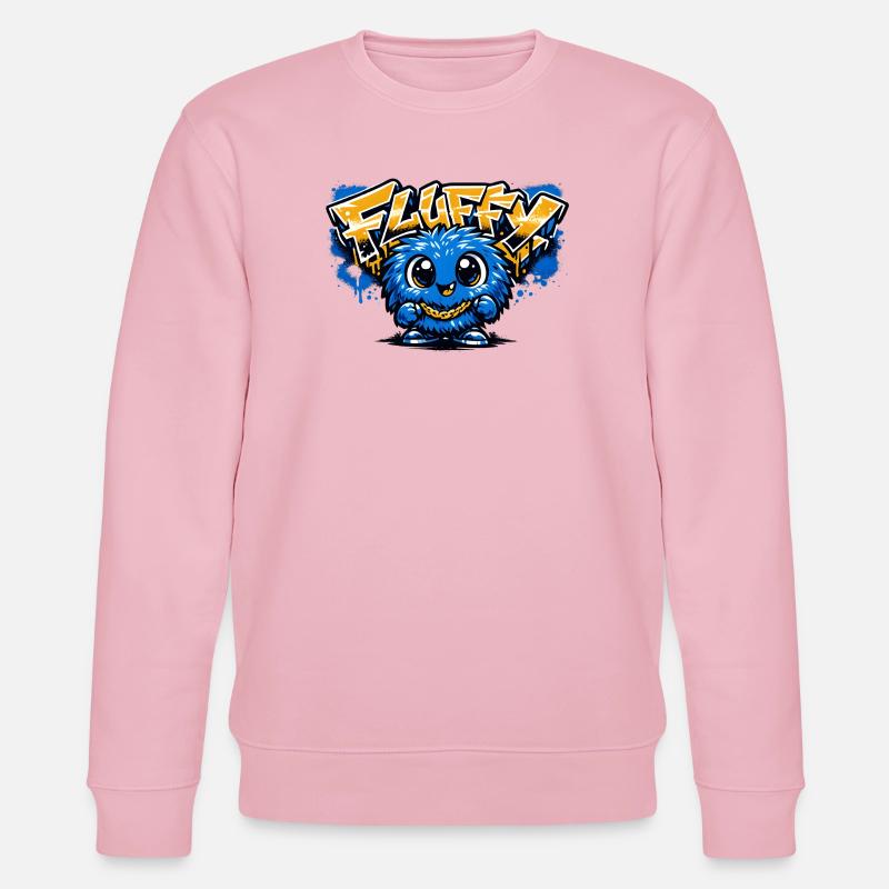 Fluffy Graffiti Blaues Maskottchen - Stanley/Stella Unisex Bio-Sweatshirt CHANGER  - Hellrosa