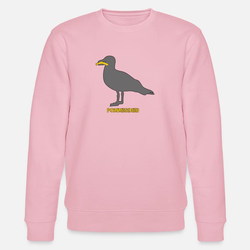 Frites Mouette Voleuse - Gris - Sweat bio CHANGER Stanley/Stella Unisexe - rose pâle