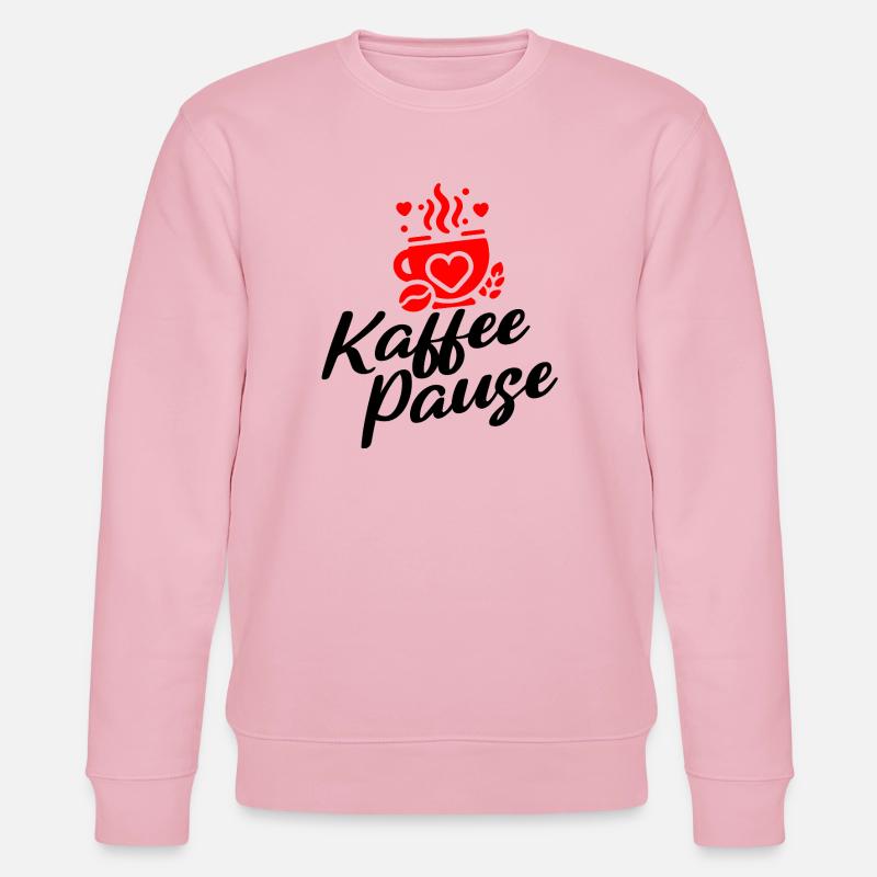 Kaffee Pause - Kaffeebecher mit Herzmotiv - Stanley/Stella Unisex Bio-Sweatshirt CHANGER  - Hellrosa