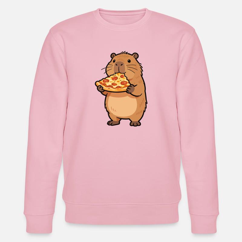 Pizza Hamster Motiv - Stanley/Stella Unisex Bio-Sweatshirt CHANGER - Hellrosa