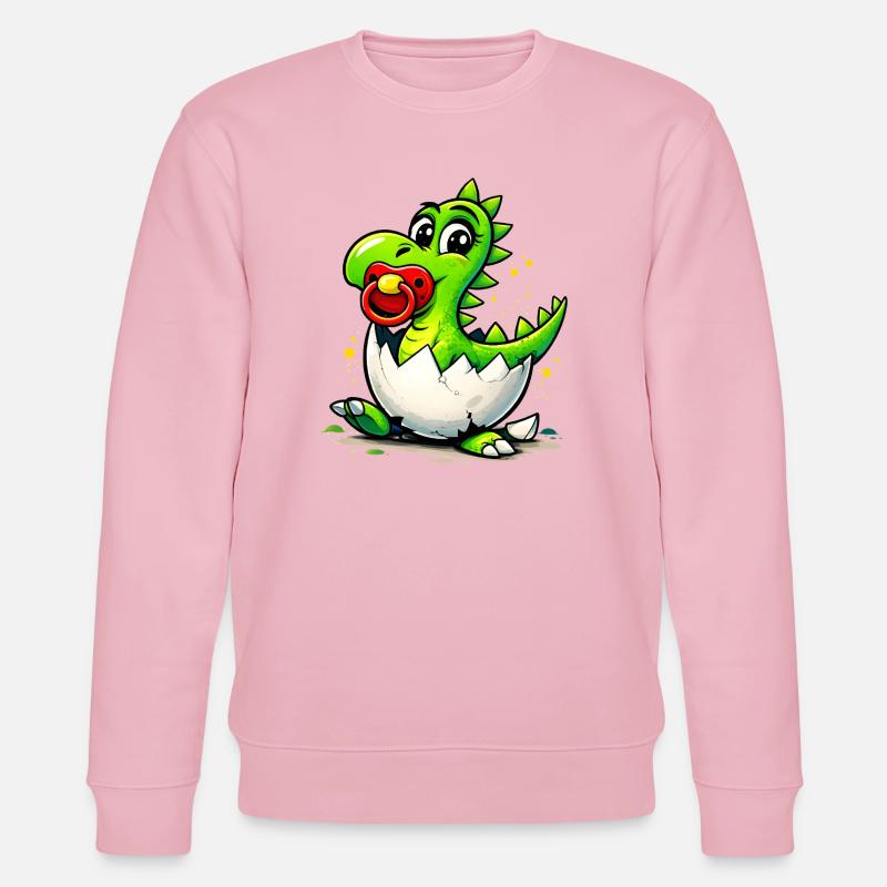 Baby Drache mit Schnuller - Stanley/Stella Unisex Bio-Sweatshirt CHANGER  - Hellrosa