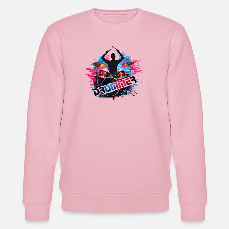 Drummer Power Splash Design  - Stanley/Stella Unisex Bio-Sweatshirt CHANGER  - Hellrosa