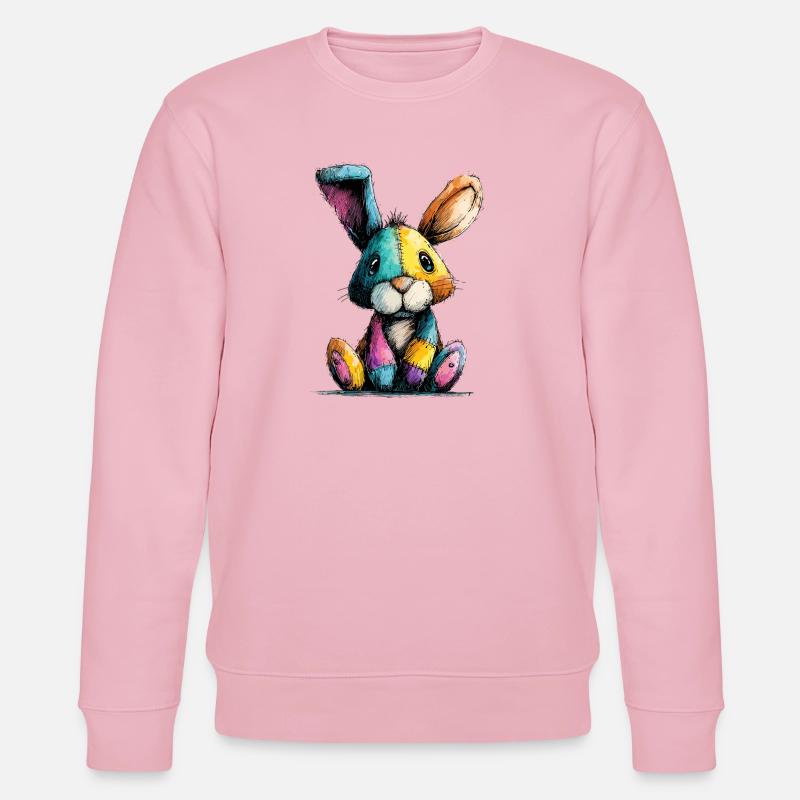 Patchwork Häschenbunt - Stanley/Stella Unisex Bio-Sweatshirt CHANGER  - Hellrosa