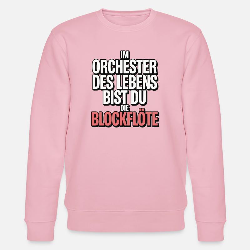 Orchester des Lebens Blockflöte Design - Stanley/Stella Unisex Bio-Sweatshirt CHANGER  - Hellrosa