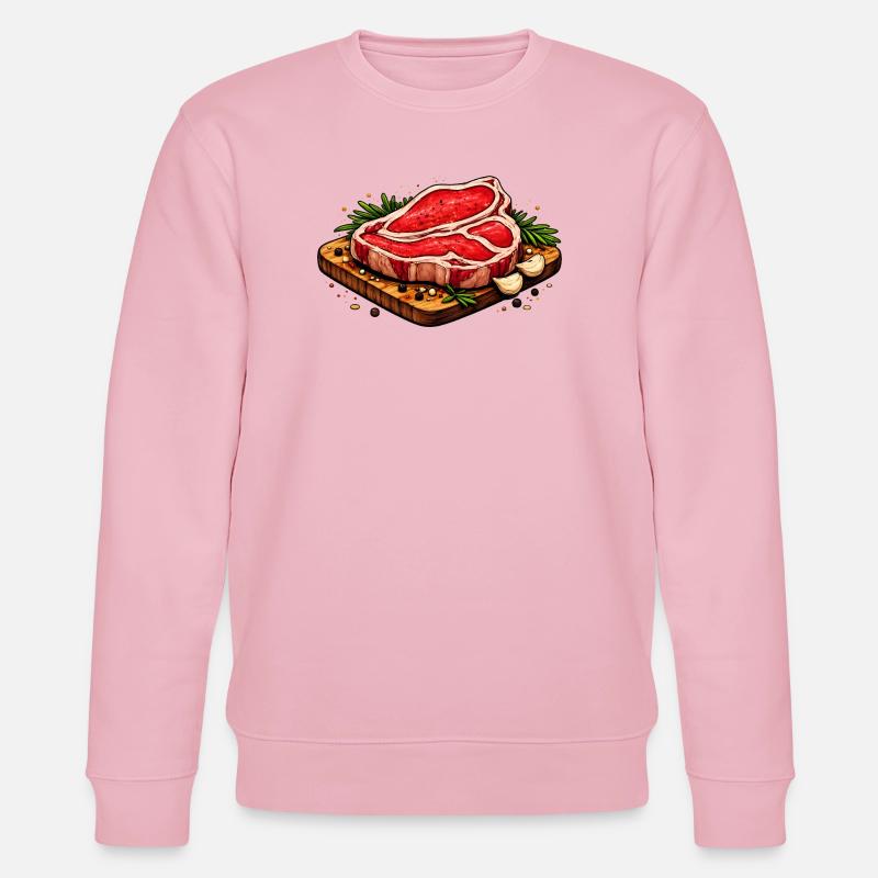Saftiges Steak Illustration - Stanley/Stella Unisex Bio-Sweatshirt CHANGER  - Hellrosa