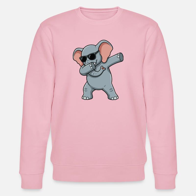 Éléphant drôle dans le style dab - Sweat bio CHANGER Stanley/Stella Unisexe - rose pâle