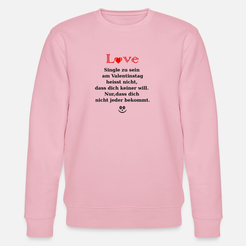 Single zur Valentin mit Herz - Stanley/Stella Unisex Bio-Sweatshirt CHANGER  - Hellrosa