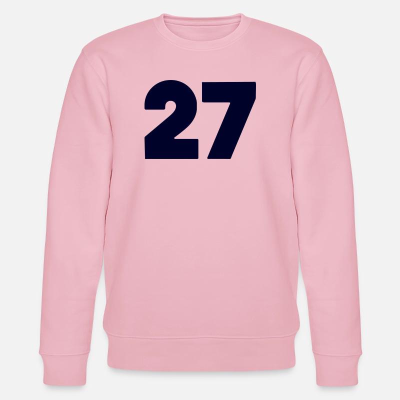 Bold 27 Numeric Emblem - Stanley/Stella CHANGER Unisex Organic Sweatshirt - cotton pink