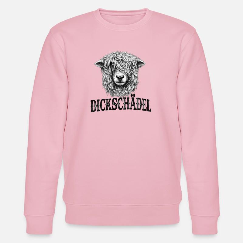Witziges Schaf Dickschädel - Stanley/Stella Unisex Bio-Sweatshirt CHANGER  - Hellrosa