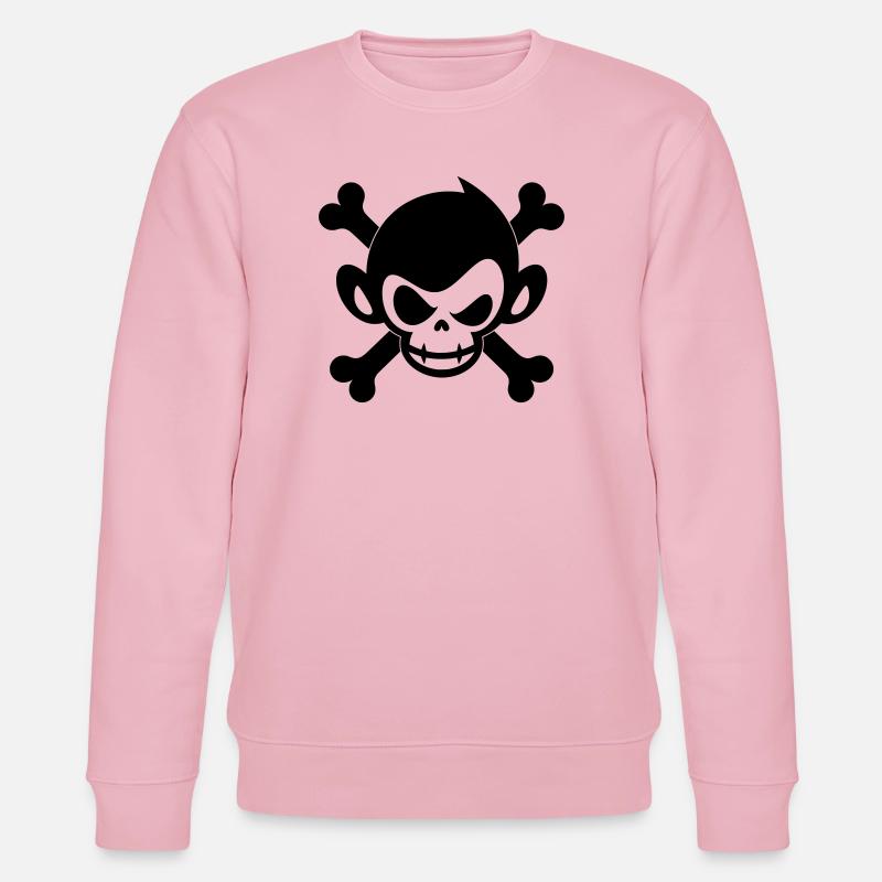 Totenkopf Affe Pirat Symbol - Stanley/Stella Unisex Bio-Sweatshirt CHANGER  - Hellrosa