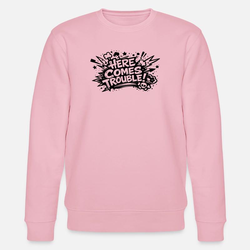 Here comes trouble - Stanley/Stella Unisex Bio-Sweatshirt CHANGER  - Hellrosa