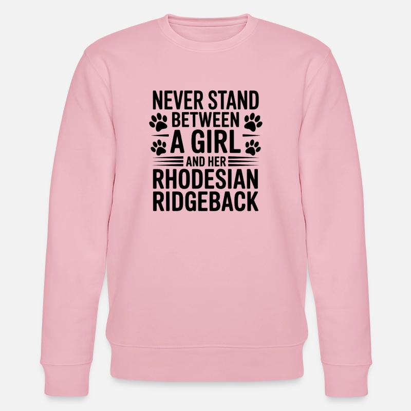 Rhodesian Ridgeback Sprüche Lustiges Hund Geschenk - Stanley/Stella Unisex Bio-Sweatshirt CHANGER  - Hellrosa