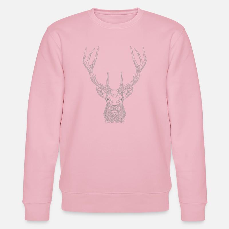 Tech Deer – Geometrischer Hirsch in Grau - Stanley/Stella Unisex Bio-Sweatshirt CHANGER  - Hellrosa