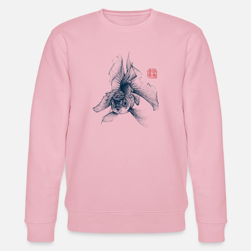 Goldfisch mit Kanji Stempel - Stanley/Stella Unisex Bio-Sweatshirt CHANGER  - Hellrosa