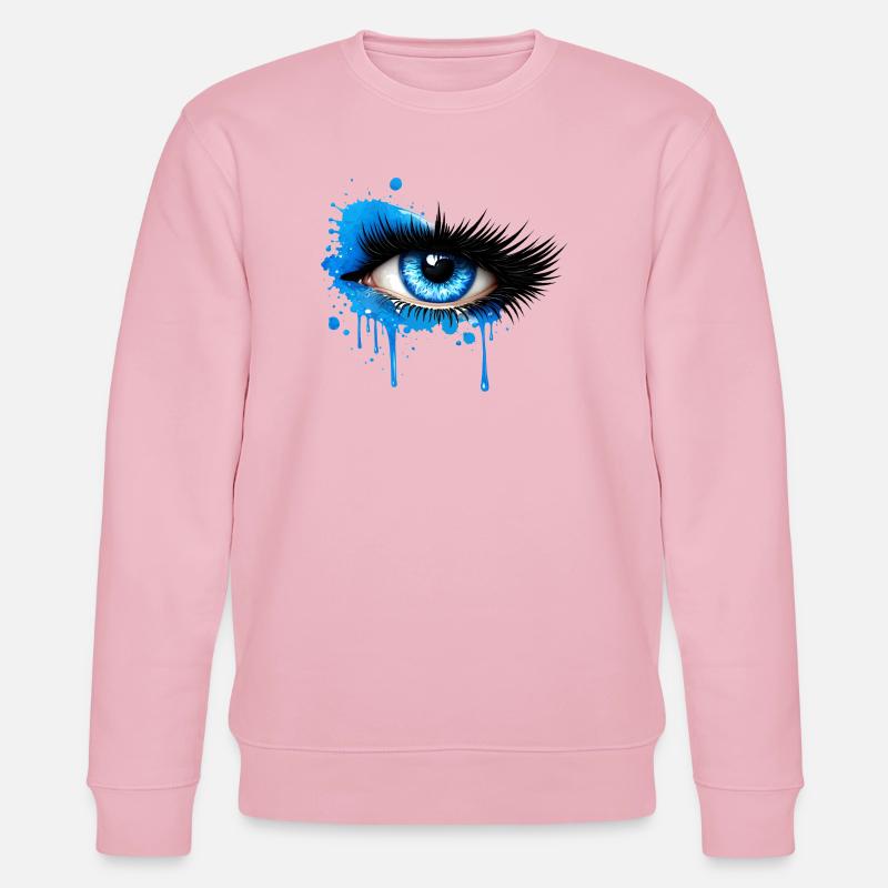 Blaues Auge im Graffiti Stil  - Stanley/Stella Unisex Bio-Sweatshirt CHANGER  - Hellrosa