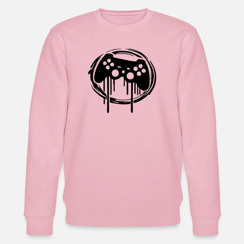 Motif circulaire de manette de jeu - Sweat bio CHANGER Stanley/Stella Unisexe - rose pâle