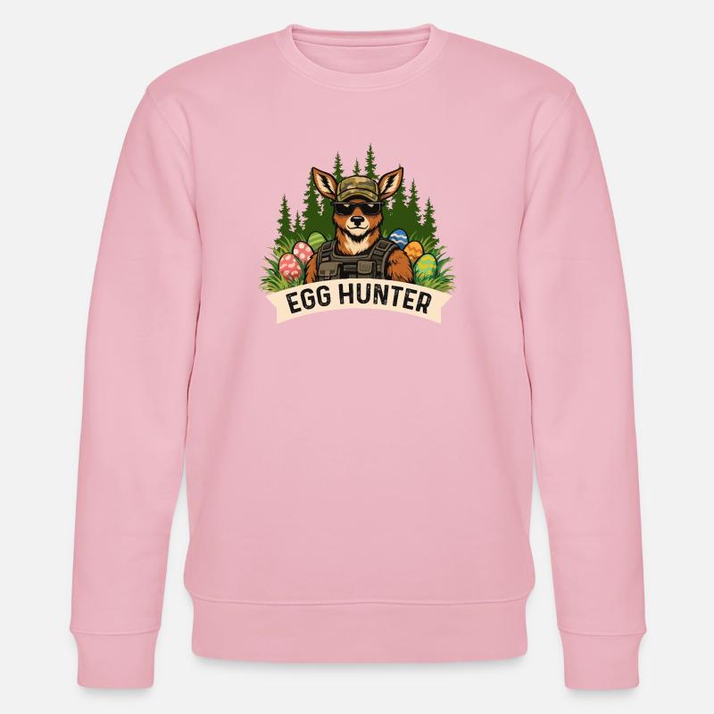 Egg Hunter Osterhase Frühling Eierfärben - Stanley/Stella Unisex Bio-Sweatshirt CHANGER  - Hellrosa