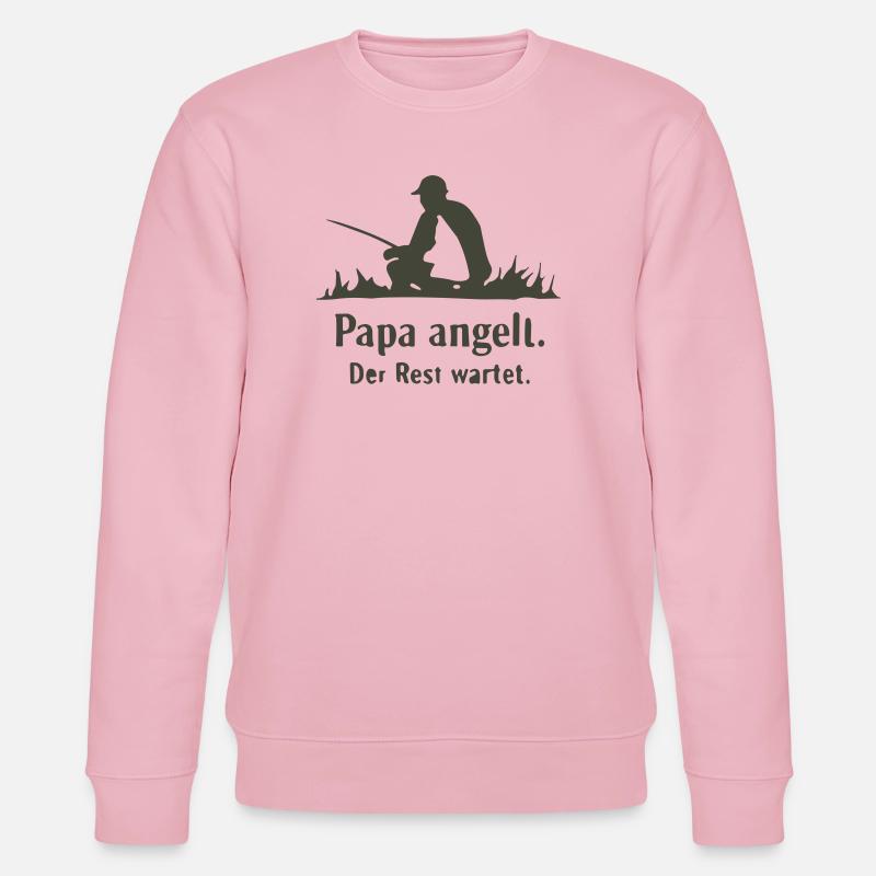 Papa angelt Der Rest wartet - Stanley/Stella Unisex Bio-Sweatshirt CHANGER  - Hellrosa