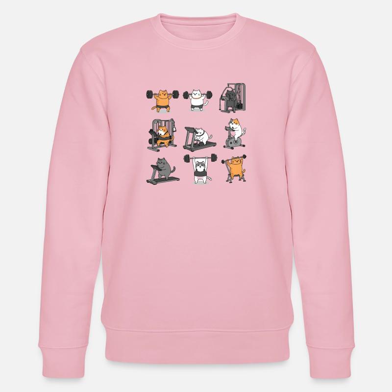 Leg Day with Cat Cat - Stanley/Stella Unisex Bio-Sweatshirt CHANGER  - Hellrosa