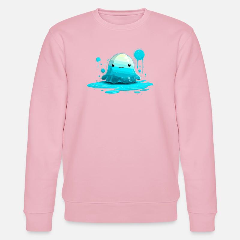Blauer Wasserjelly mit Lächeln - Stanley/Stella Unisex Bio-Sweatshirt CHANGER - Hellrosa