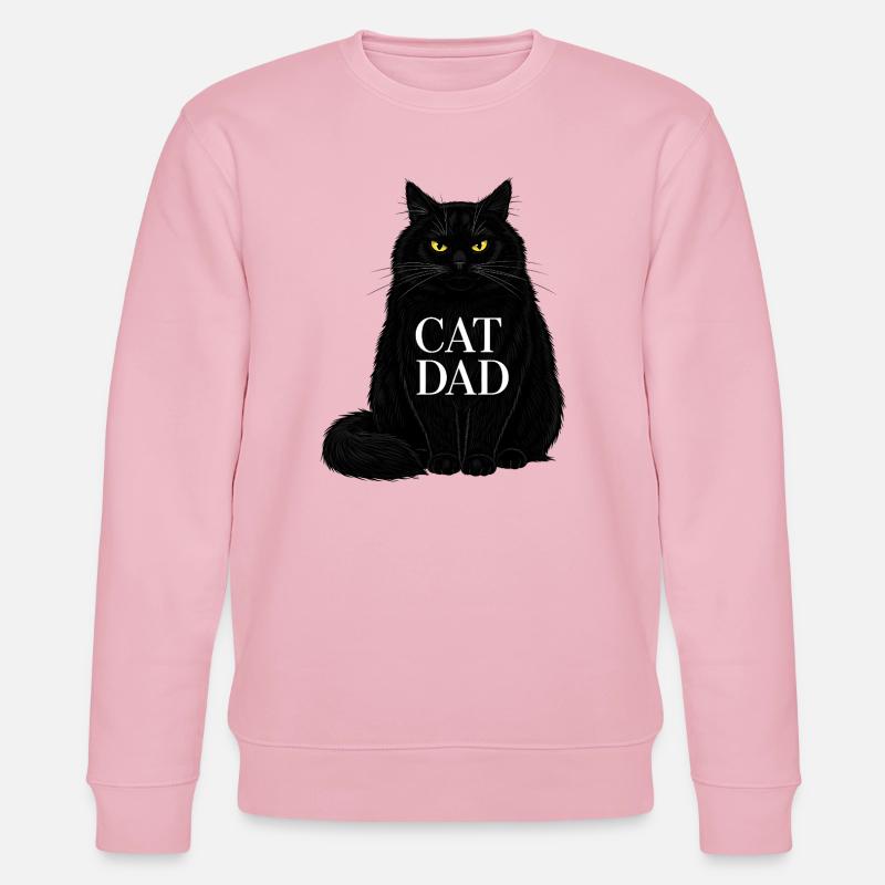 Cat Dad - Schwarze Katze Illustration Design - Stanley/Stella Unisex Bio-Sweatshirt CHANGER  - Hellrosa