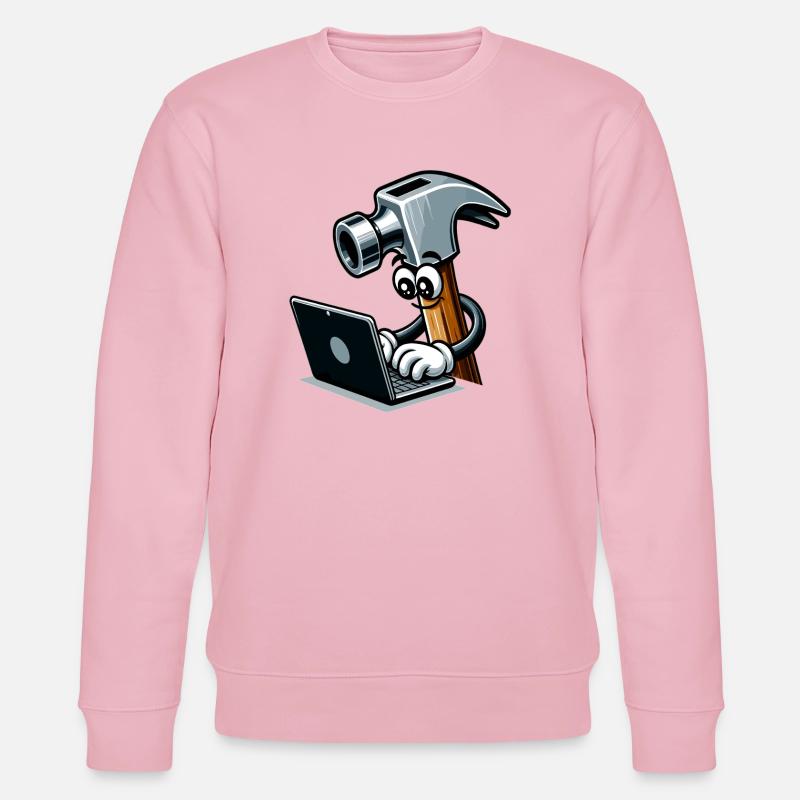 HammerCode: Tool meets bits - Stanley/Stella CHANGER Unisex Organic Sweatshirt - cotton pink