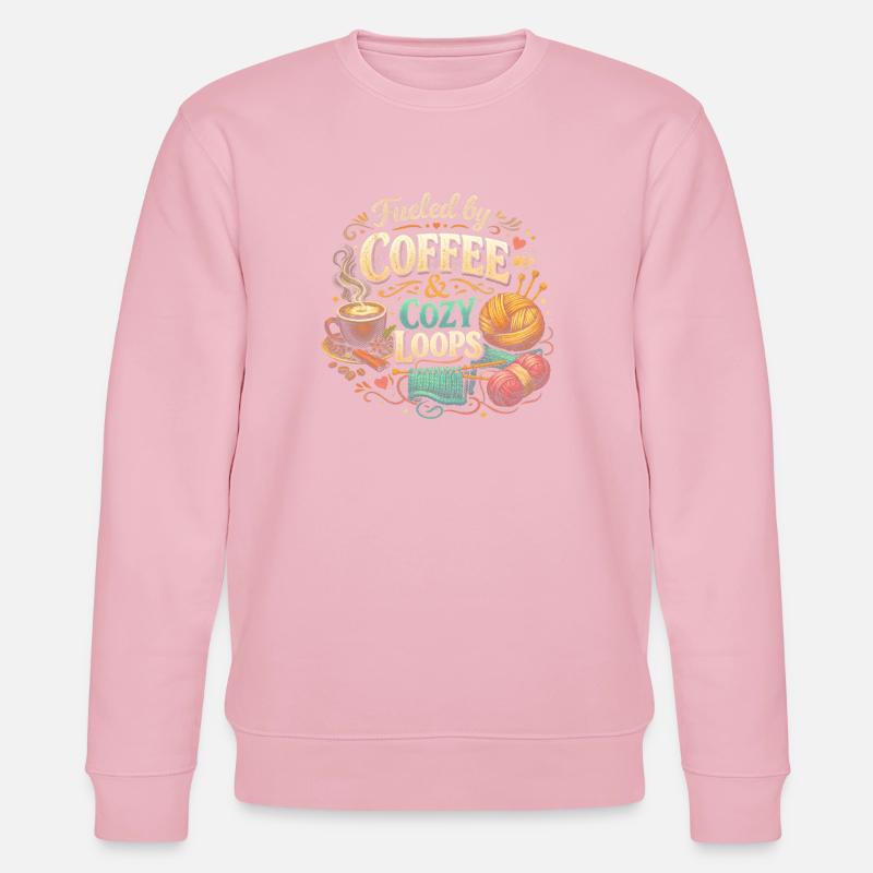 Fueled by Coffee & Cozy Loops - Stanley/Stella Unisex Bio-Sweatshirt CHANGER  - Hellrosa