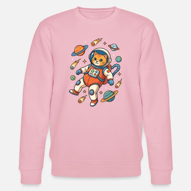 Cosmic Cat in Orbit - Stanley/Stella Unisex Bio-Sweatshirt CHANGER  - Hellrosa
