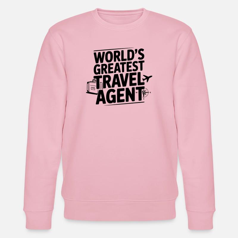 Der beste Reisebüro der Welt - Stanley/Stella Unisex Bio-Sweatshirt CHANGER - Hellrosa