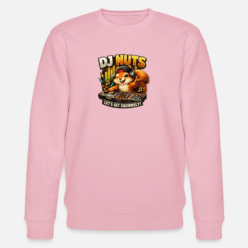 Eichhörnchen DJ Nuts süßes Squirrel lustig - Stanley/Stella Unisex Bio-Sweatshirt CHANGER  - Hellrosa