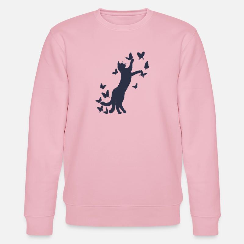 nekomata, schmetterlinge - Stanley/Stella Unisex Bio-Sweatshirt CHANGER  - Hellrosa