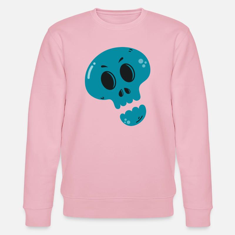 Geschmolzener Blauer Schädel - Stanley/Stella Unisex Bio-Sweatshirt CHANGER  - Hellrosa
