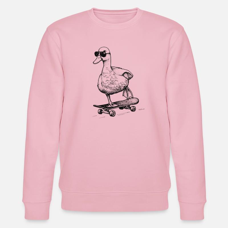 Skater Ente - Stanley/Stella Unisex Bio-Sweatshirt CHANGER - Hellrosa