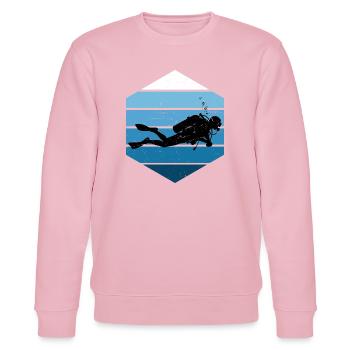 Diving Fokus pur - Stanley/Stella Unisex Bio-Sweatshirt CHANGER  - Hellrosa - Vorne - Jaron (178cm) & Liana (172cm)